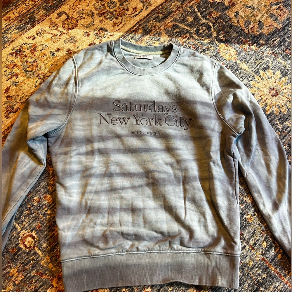 Saturdays New York City blue Tie-Dye crewneck sweatshirt size small